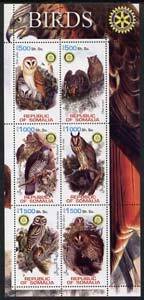 SOMALIA - 2002 - Owls - Perf 6v Sheet - M N H - Private Issue