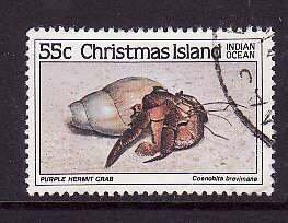 Christmas Is.-Sc#168-used 55c Marine Life-Crabs-1985-