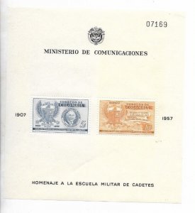 COLOMBIA 1957 50TH ANNIVERSARY OF MILITARY CADET SCHOOL SOUVENIR SHEET 674a BL14