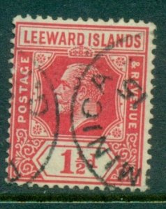 Leeward Is 1921-32 KGV Portrait Wmk. Multiple Crown & Script CA 1.5d red FU