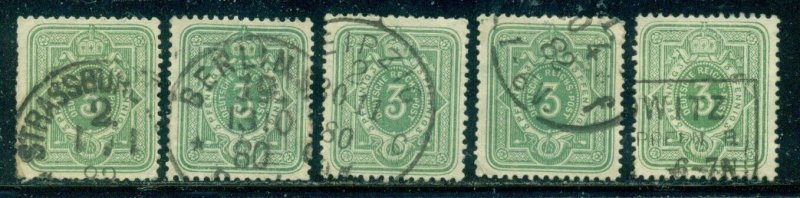 GERMANY SCOTT # 37, USED, 5 SOUND STAMPS, GREAT PRICE!