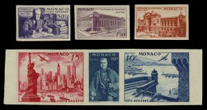 Monaco #C16-20a (YT 22-27) Cat€79, 1947 New York Philatelic Fair, complete ...