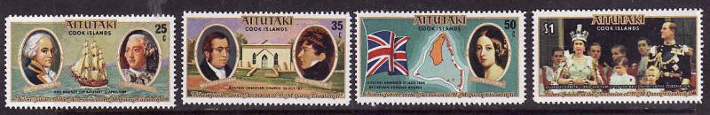 Aitutaki-SC#148-51 unused NH set-QEII 25th anniversary-1977-