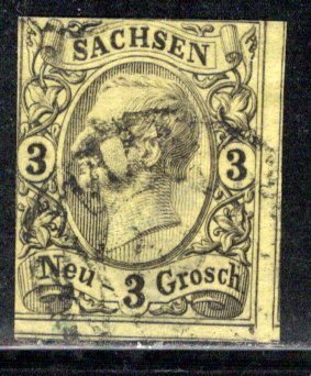 German States Saxony Scott # 12, used