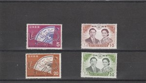 Japan  Scott#  667-670  MH  (1959 Royal Wedding)