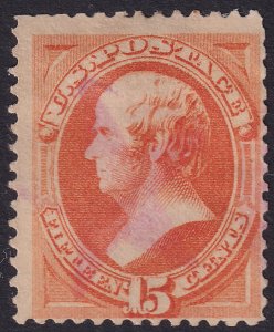 #163 Used, Fine, Light red cancel (CV $150 - ID45797) - Joseph Luft