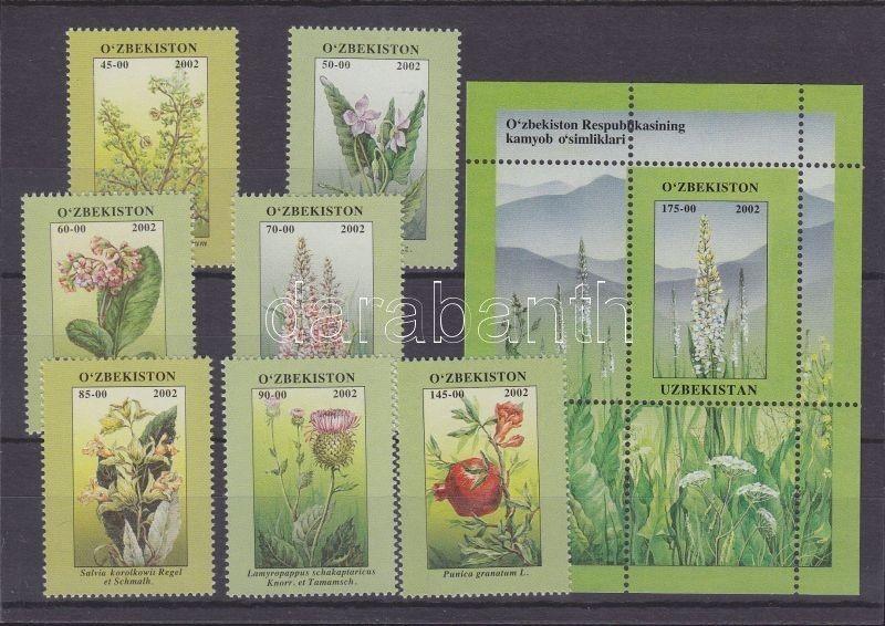 Uzbekistan stamp Flowers + block MNH 2002 Mi 434-440 + 32 WS119724