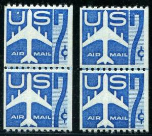 HERRICKSTAMP UNITED STATES Sc.# C52 Scott Listed Small & Large Hole Line Pairs