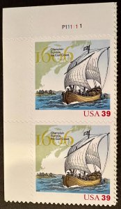 US # 4073 Samuel de Champlain pair w/plate # 39c 2006 Mint NH