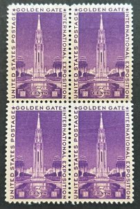 Scott#: 852 - Golden Gate Expo 3¢ 1939 Block of Four MOG - Lot 9