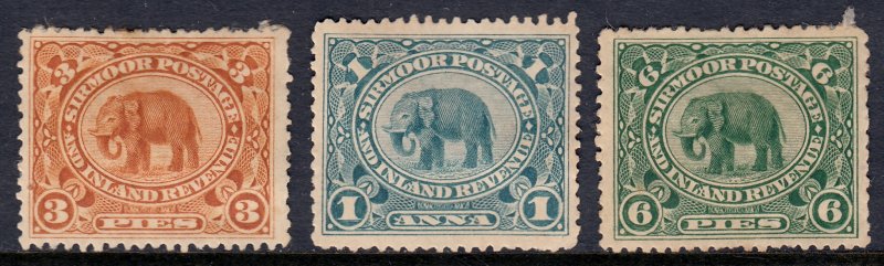 India (Sirmoor) - Scott #11//13 - MH - Faults - SCV $13.05