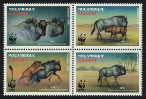Mozambique WWF Blue Wildebeest 4v Block of 4 2000 MNH SC#1377 a-d