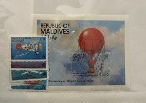 Souvenir Sheet Maldives Scott #980-4 nh