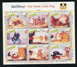 St Vincent 1792, 1806-1807  Three Little Pigs Complete Stamp Sheets MNH Disney