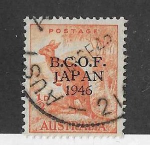 Australia Sc# M1   1/2c   misplaced  'P' variety  used VF