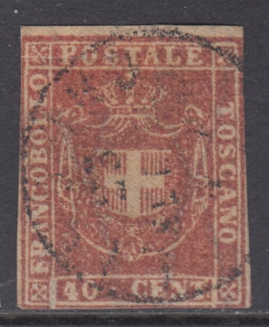 ITALY - TOSCANA 1860 - n.22 - 80 cent. carnicino cat 3000$
