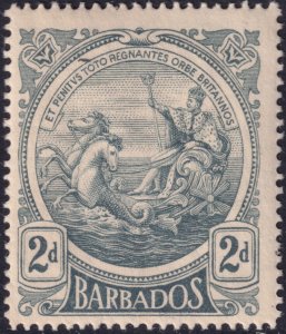 Sc# 131 Barbados 1916 -1918 Seal of the Colony 2 pence issue MLH CV $16.00