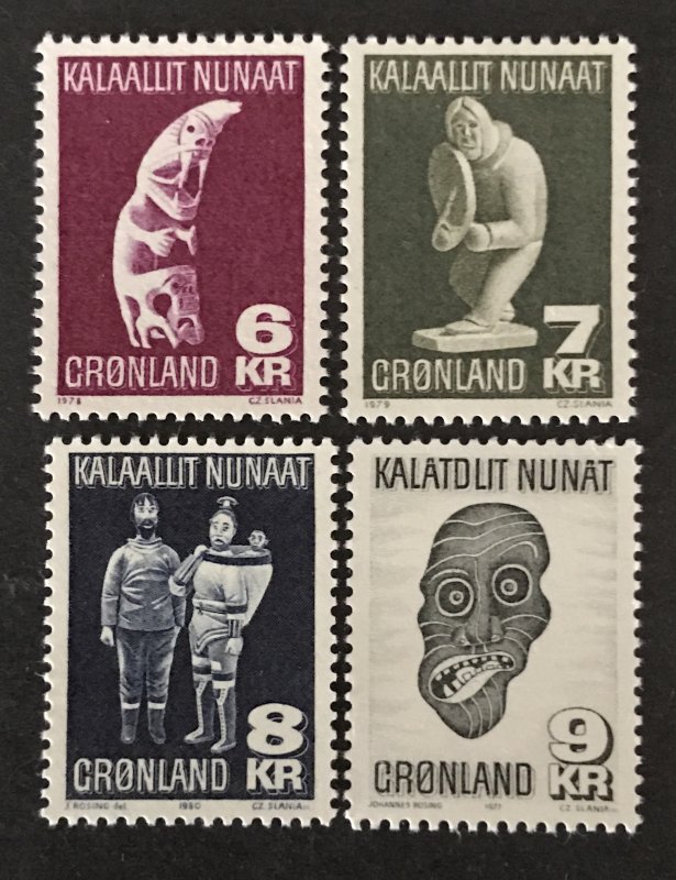 Greenland 1977-80 #102-05 MNH, CV $12