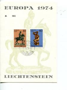 Liechtenstein  1974  Europa First Day card Mint VF  NH