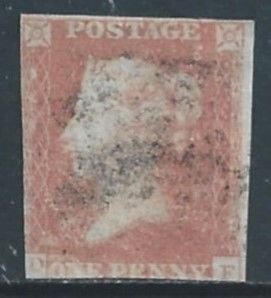 Great Britain #3a Used Queen Victoria 1p Orange Brown