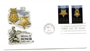 4822-23 Army/Navy Medal of Honor, WWII, on one, ArtCraft, FDC