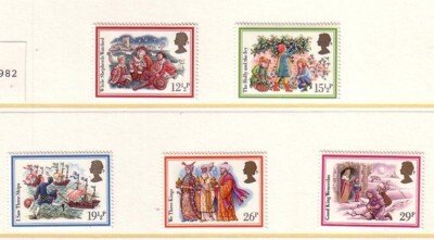 Great Britain Sc 1006-1010 1982 Christmas stamp set mint NH