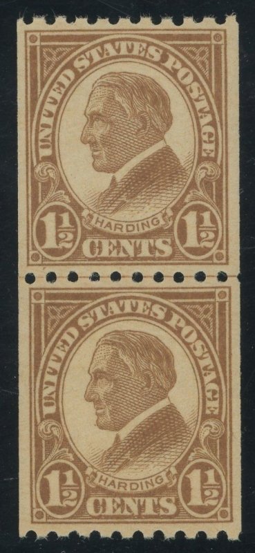 USA 605 - 1.5 cent Harding Joint Line Pair - XF Mint never hinged