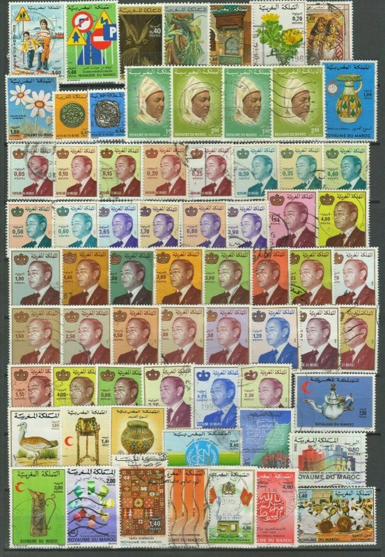 Morocco 1960/1980 ☀ 120+ stamps ☀ Used / MH (*)