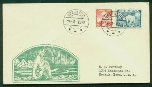 GREENLAND 20+40ore 1st issued tied UPERNAVIK (Wow. 112.01) Polar Bear cachet