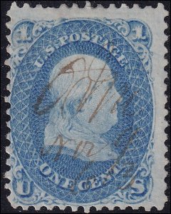 US Scott #63, Used, Fine Centering, Manuscript Cancel