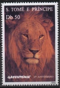 Saint Thomas 1240 (mnh) 50d Greenpeace, lion (1996)