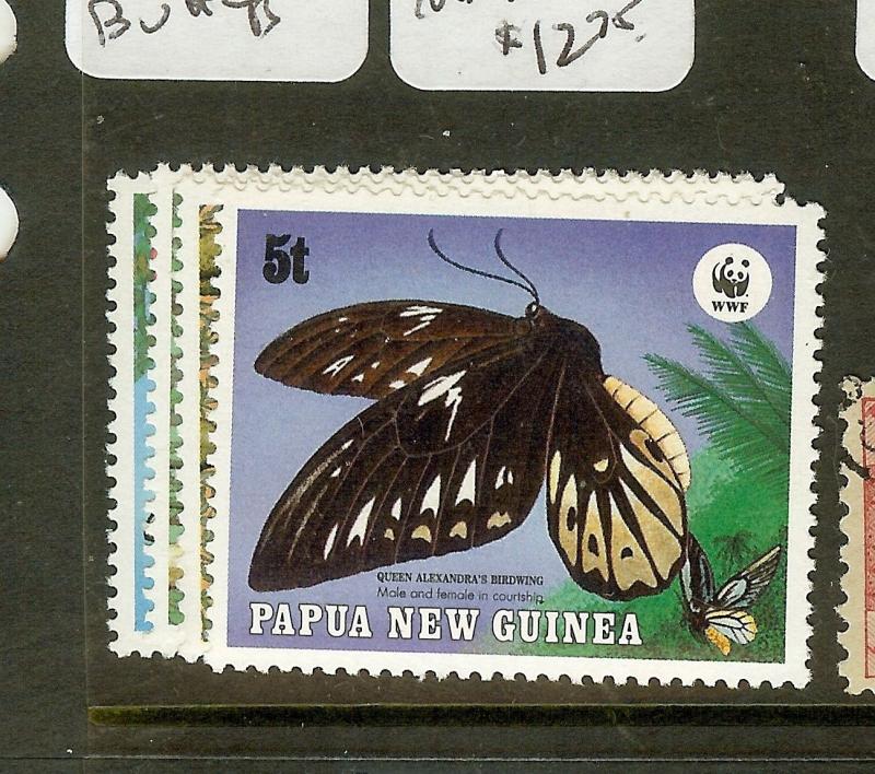 PAPUA NEW GUINEA (P2012B) WWF BUTTERFLY  SC697-700   MNH