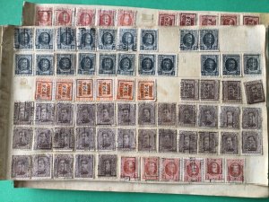 Belgium pre cancel stamps on 2 old album part pages Ref A8449