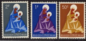 Thematic stamps BELGIAN CONGO 1959 XMAS 351/3 mint