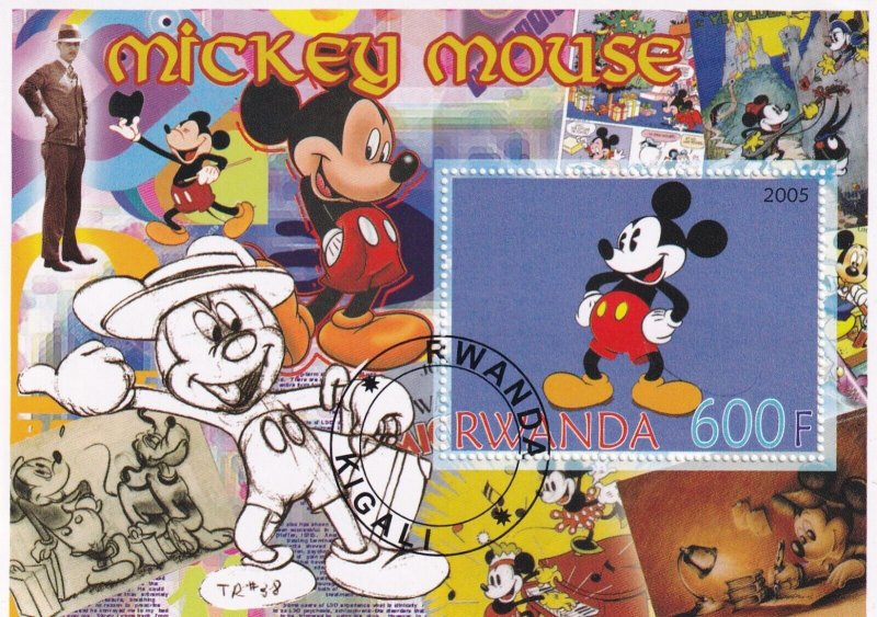 SA19i Rwanda 2005 Mickey Mouse, Disney used S/S cinderella