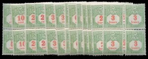 Luxembourg #J10-22 Cat$110, 1921-35 Postage Dues, complete set in blocks of f...