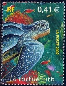 Sea Turtle, France stamp SC#2892 used