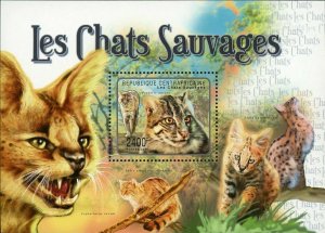 Wild Cats Stamp Profelis Aurata Leptailurus Serval Felis S/S MNH #3066/Bl. 720