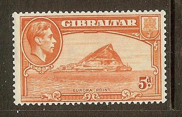 Gibraltar, Scott #112, 5p King George VI, MNH