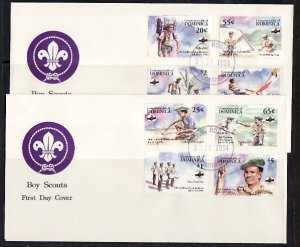 Dominica, Scott cat. 1702-1709. 10th Caribbean Scout Jamb. 2 First Day Covers. ^