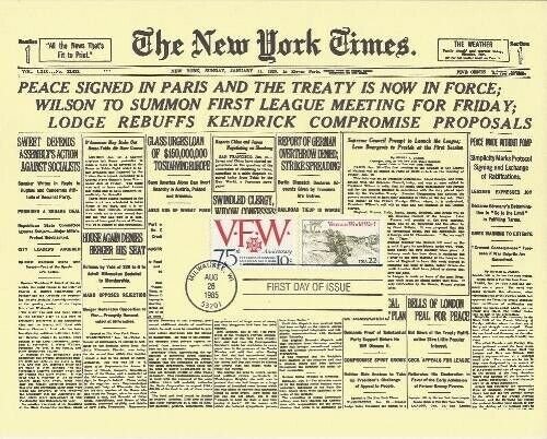 2154 22c VETERANS WORLD WAR I - NY Times combo