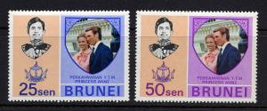 Brunei #190-191 mint set, Royal Wedding