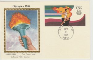 Scott# UX102 US Postal Card FDC Colorano Silk Cachet.