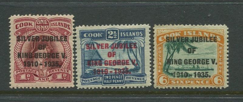 STAMP STATION PERTH Cook Islands #98-100  MVLH Silver Jubillee Set CV$12.00.