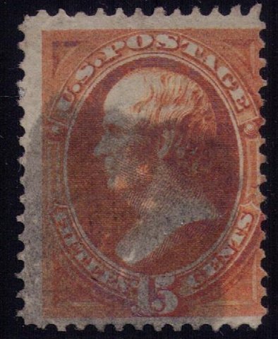 US Sc 152 Used 15c Deep Orange F-VF Cat. $220.00