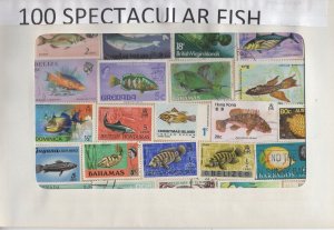 A Nice Selection Of 100 All Different Topicals. Spectacular Fish.   #02 TOP43