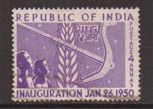 India  #230  used  1950  inauguration 4a