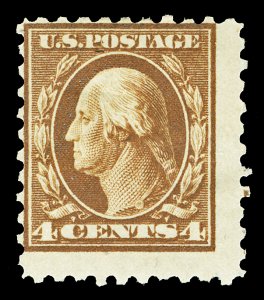 Scott 427 4c Washington Perf 10 Mint Fine OG HR Cat $32.50