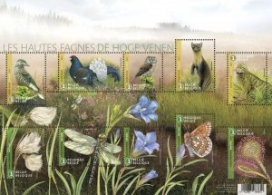 Belgium 2017 Nature reserve Hoge Venen set of 10 stamps in block / sheetlet MNH