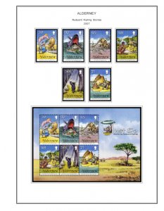 COLOR PRINTED GB ALDERNEY 1983-2020 STAMP ALBUM PAGES (89 illustrated pages)